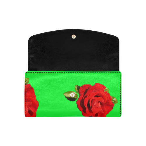 Fairlings Delight's Floral Luxury Collection- Red Rose Women's Flap Wallet 53086c14 Women's Flap Wallet (Model 1707)