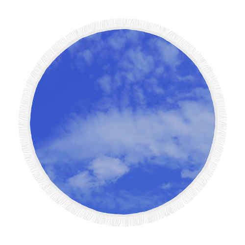 Blue Clouds Circular Beach Shawl 59"x 59"