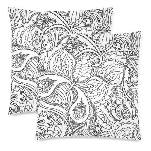 27sw Custom Zippered Pillow Cases 18"x 18" (Twin Sides) (Set of 2)