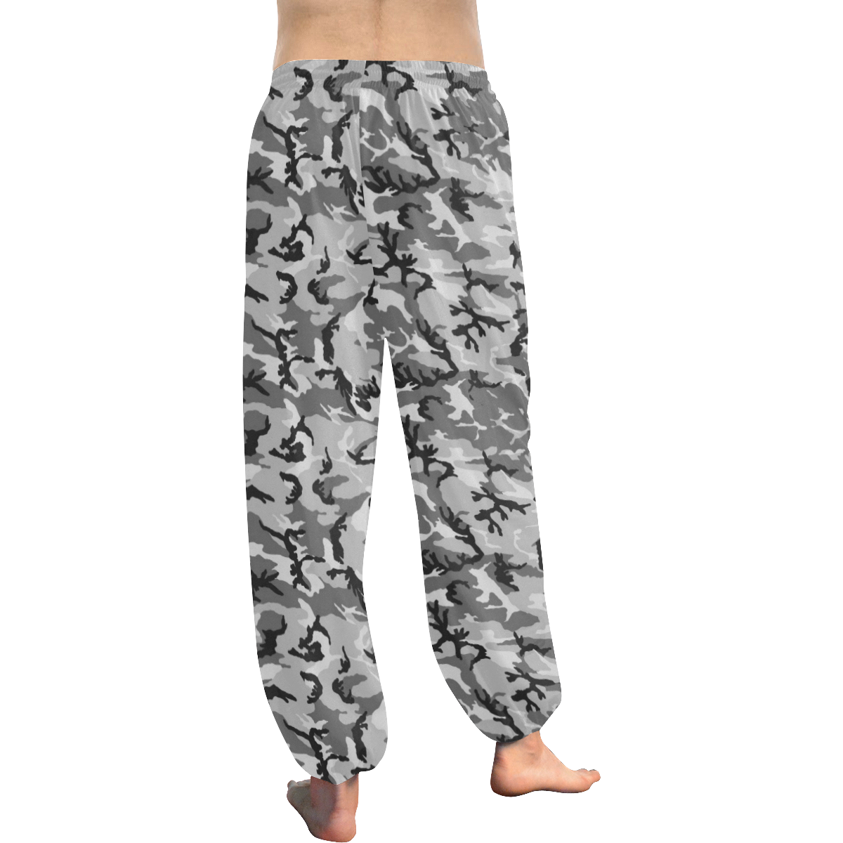 Woodland Urban City Black/Gray Camouflage Women's All Over Print Harem Pants (Model L18)