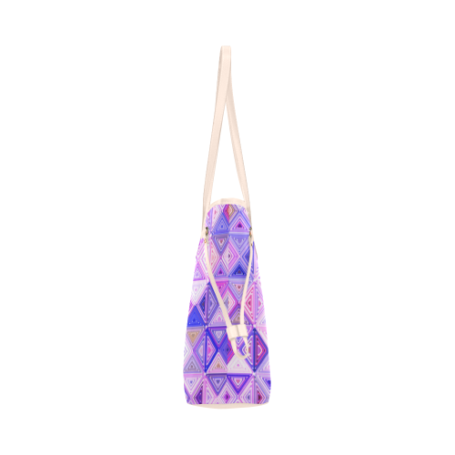 Colorful Geometric Pattern Clover Canvas Tote Bag (Model 1661)