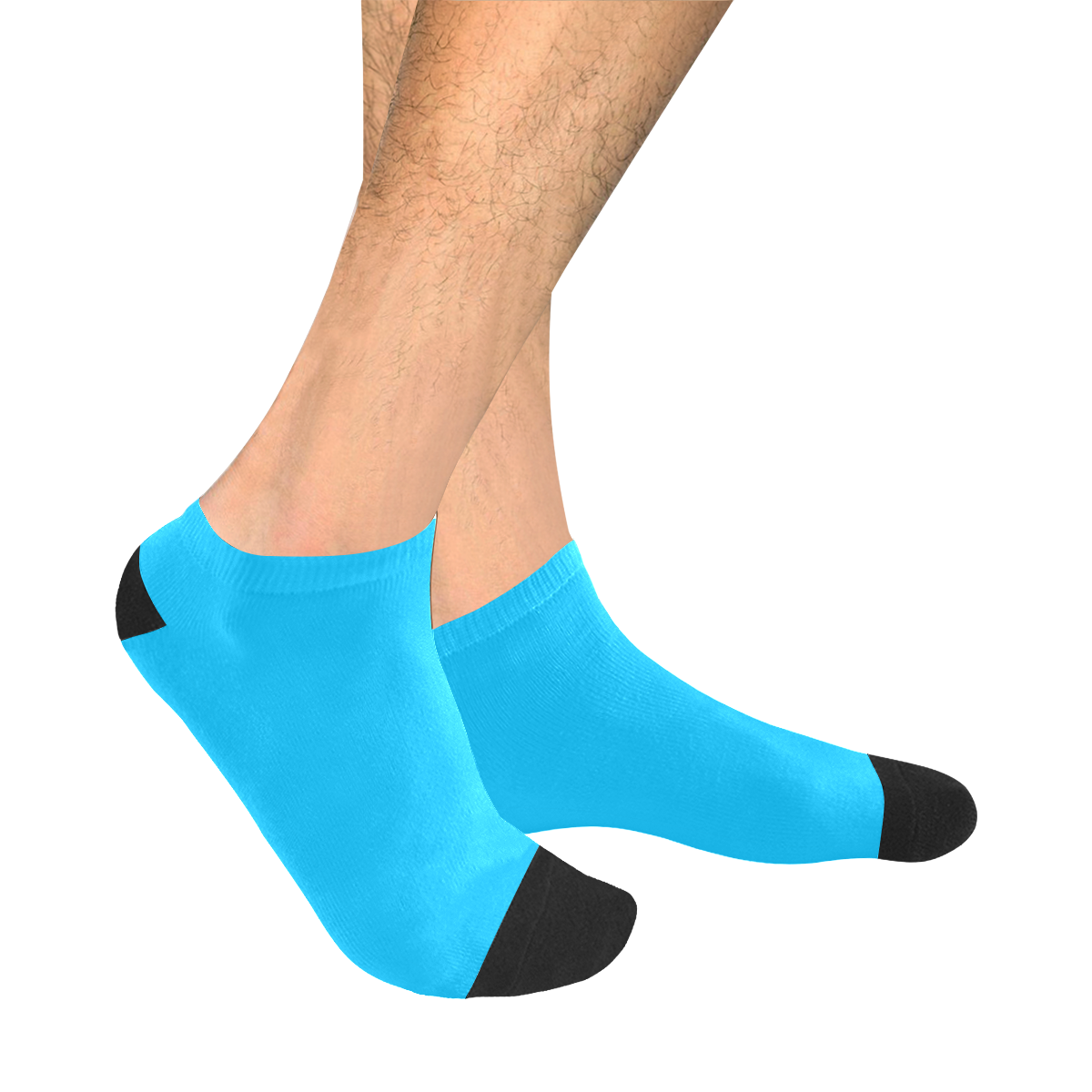 color deep sky blue Men's Ankle Socks