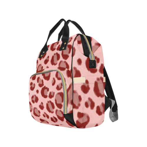 Pink Leopard Multi-Function Diaper Backpack/Diaper Bag (Model 1688)