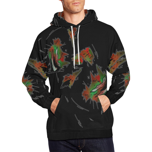 Zombie Black All Over Print Hoodie for Men/Large Size (USA Size) (Model H13)