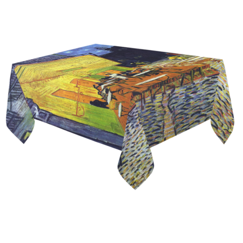 Vincent Willem van Gogh - Cafe Terrace at Night Cotton Linen Tablecloth 60"x 84"