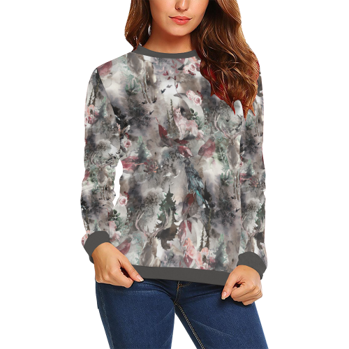 Winters Dawn All Over Print Crewneck Sweatshirt for Women (Model H18)