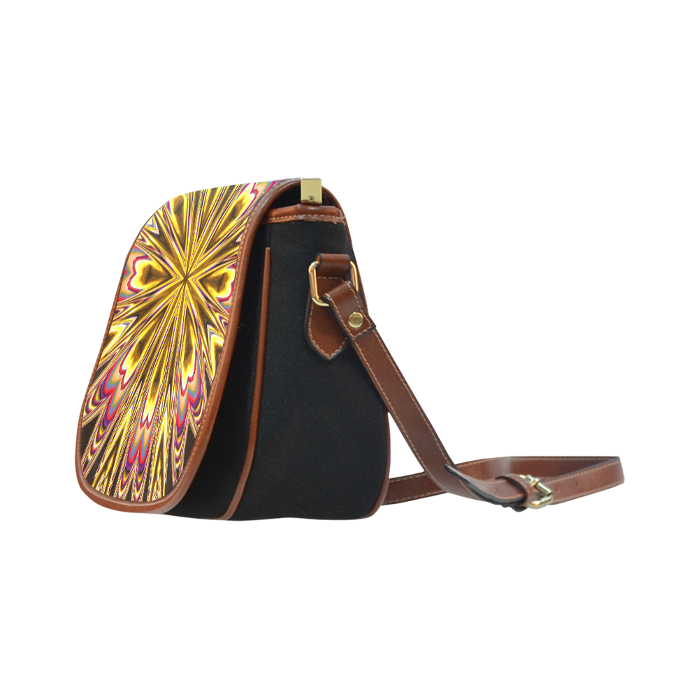 Autumn Flora Saddle Bag/Small (Model 1649)(Flap Customization)