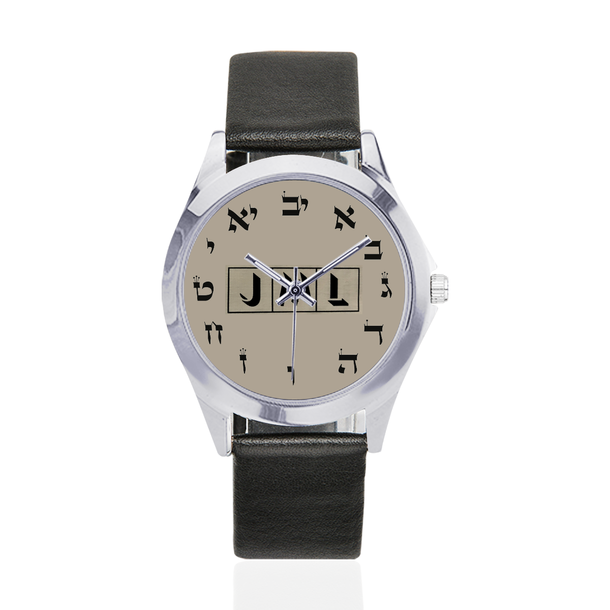 projet bar mitzva 5 Unisex Silver-Tone Round Leather Watch (Model 216)