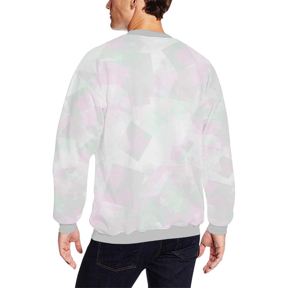 Clear Amour Snuff Mint Men's Oversized Fleece Crew Sweatshirt (Model H18)