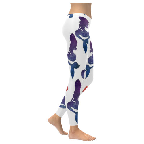 VL MERMAID GOALS YOGA PANTS Women's Low Rise Leggings (Invisible Stitch) (Model L05)