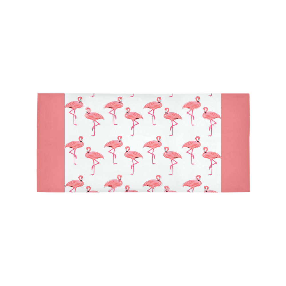 Classic Pink Flamingos Tropical Beach Pattern Pink Border Area Rug 7'x3'3''