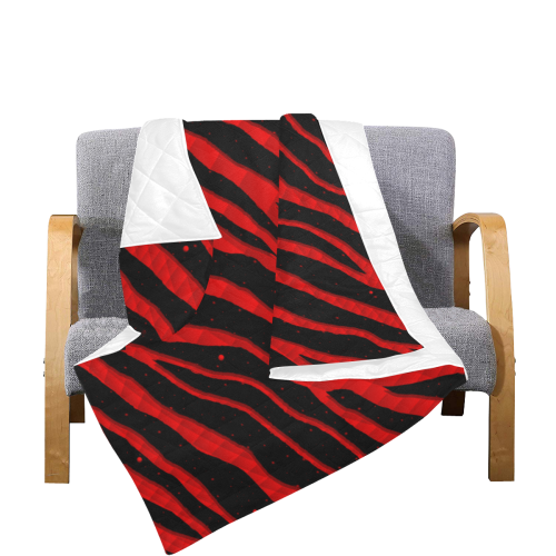 Ripped SpaceTime Stripes - Red Quilt 70"x80"