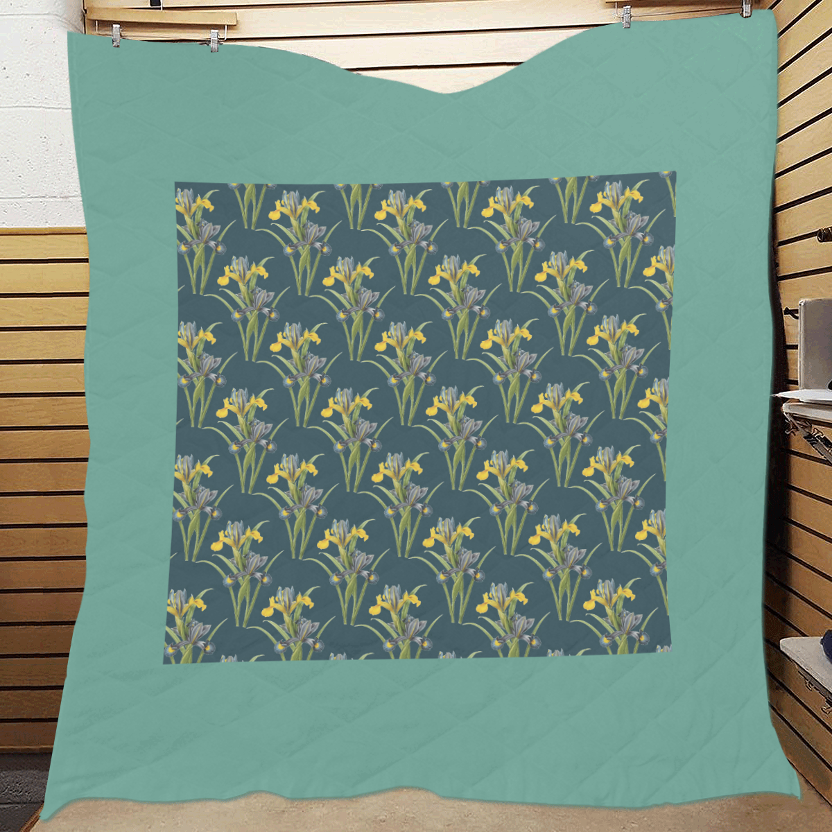 Yellow irises Quilt 70"x80"