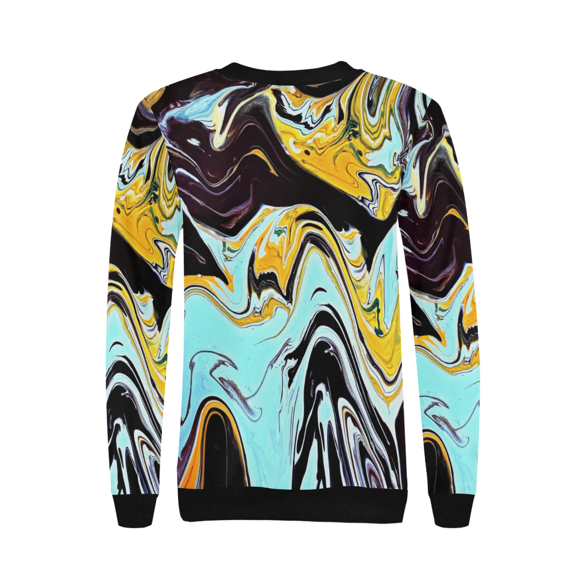 oil_d Women's Rib Cuff Crew Neck Sweatshirt (Model H34)