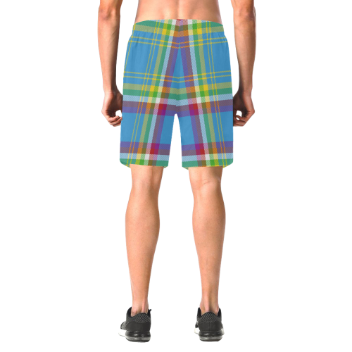 Yukon Tartan Men's All Over Print Elastic Beach Shorts (Model L20)