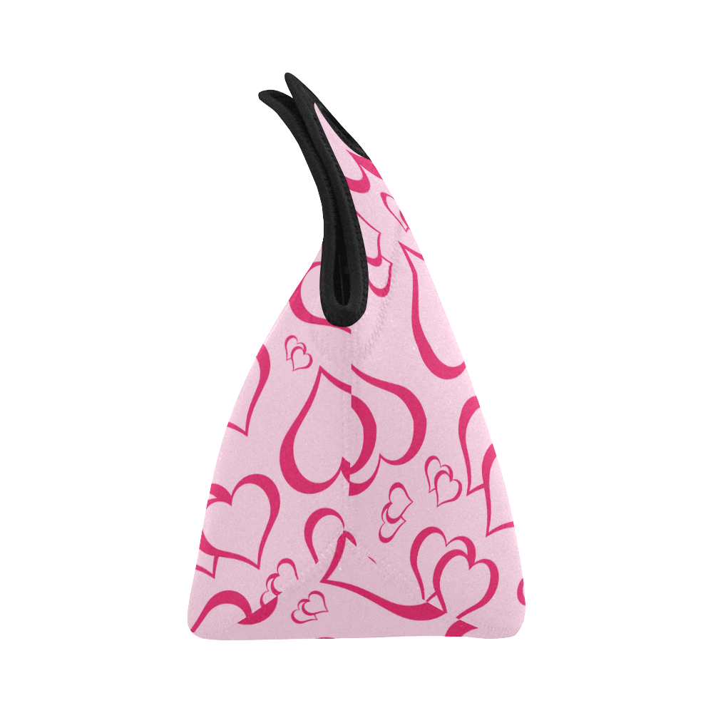 Pinky Blush Hearts Neoprene Lunch Bag/Small (Model 1669)