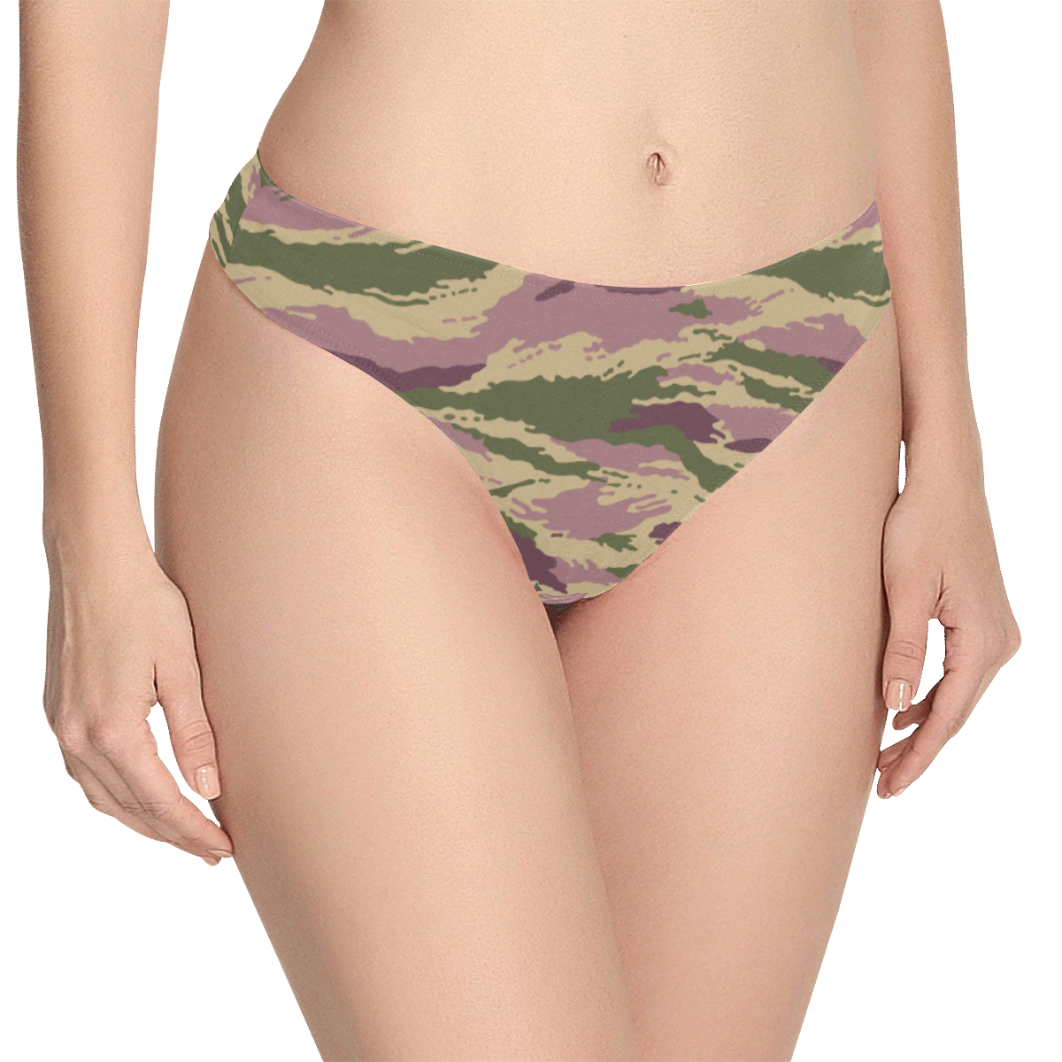 Russian Kamush PFO Camouflage Women's All Over Print Thongs (Model L30)