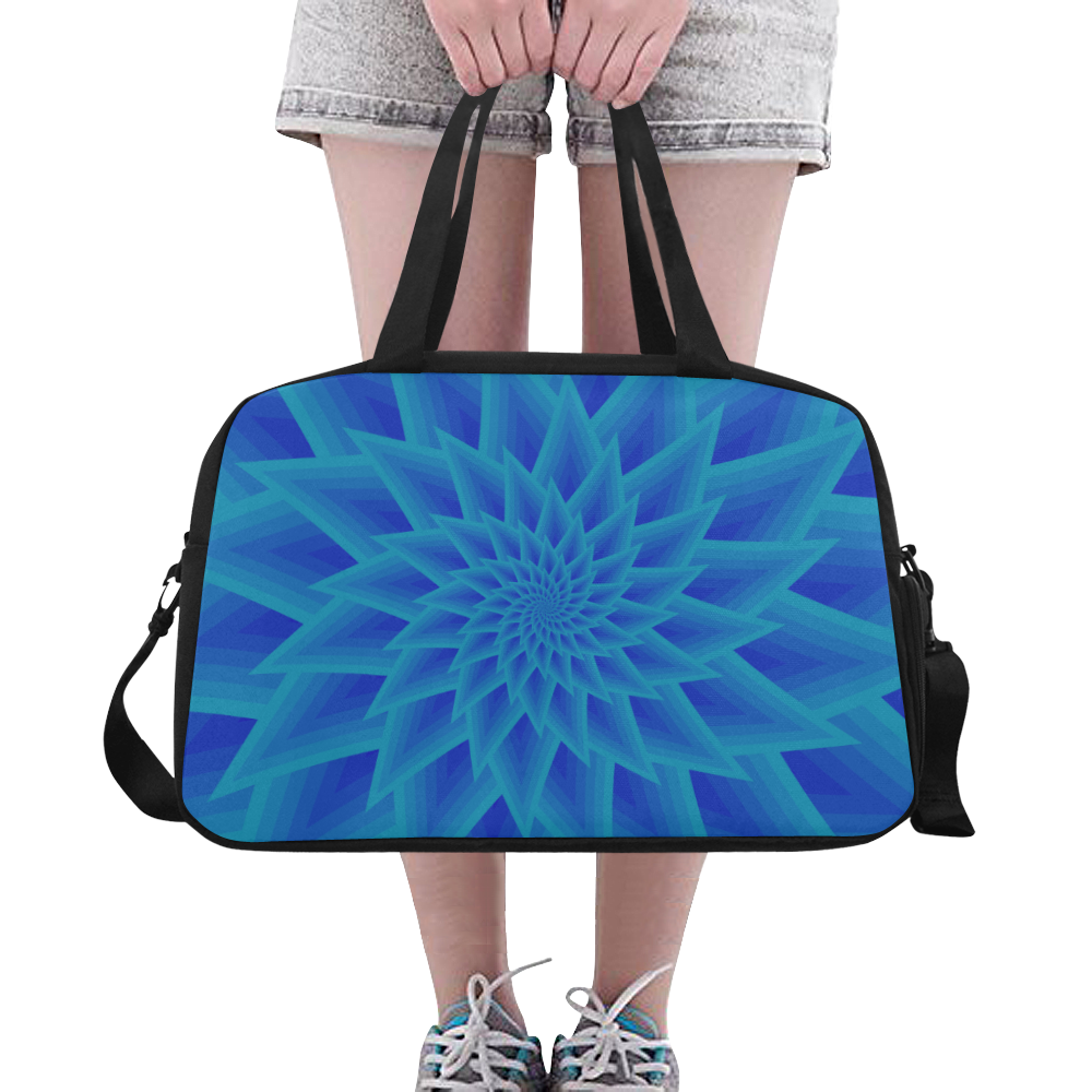 Ancient blue flower Fitness Handbag (Model 1671)