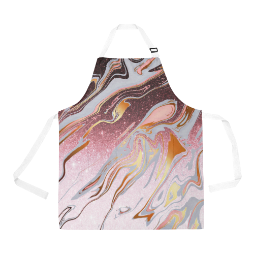 rose gold Glitter gradient marble All Over Print Apron