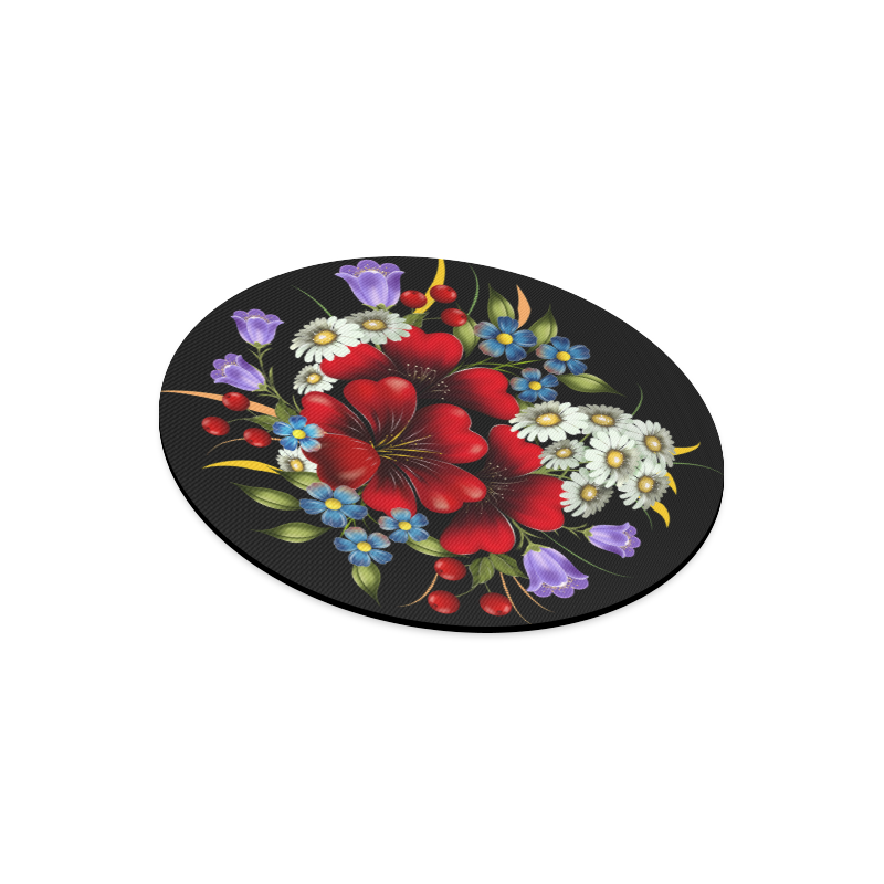 Bouquet Of Flowers Round Mousepad