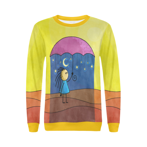 We Only Come Out at Night All Over Print Crewneck Sweatshirt for Women (Model H18)