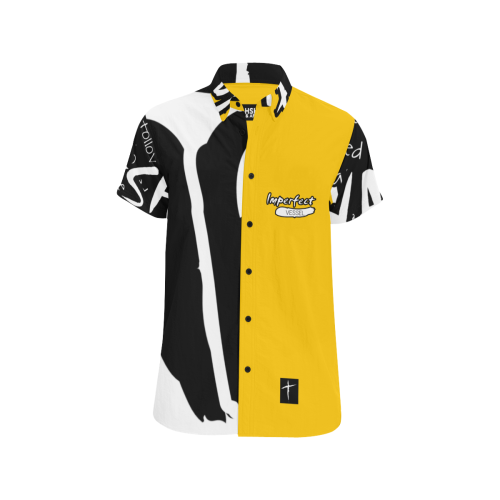 Yellow Men's All Over Print Short Sleeve Shirt (Model T53)