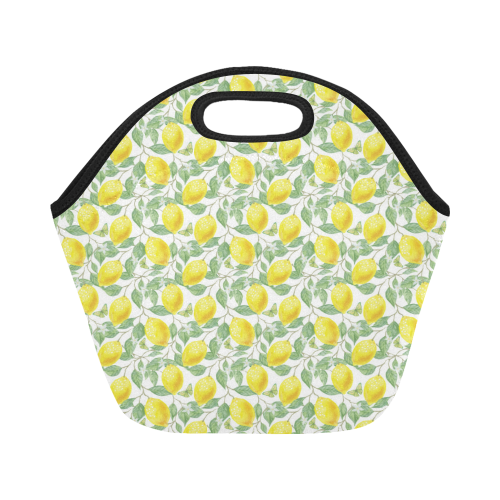 Lemons And Butterfly Neoprene Lunch Bag/Small (Model 1669)