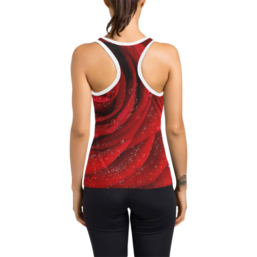 Red rosa Women's Racerback Tank Top (Model T60)