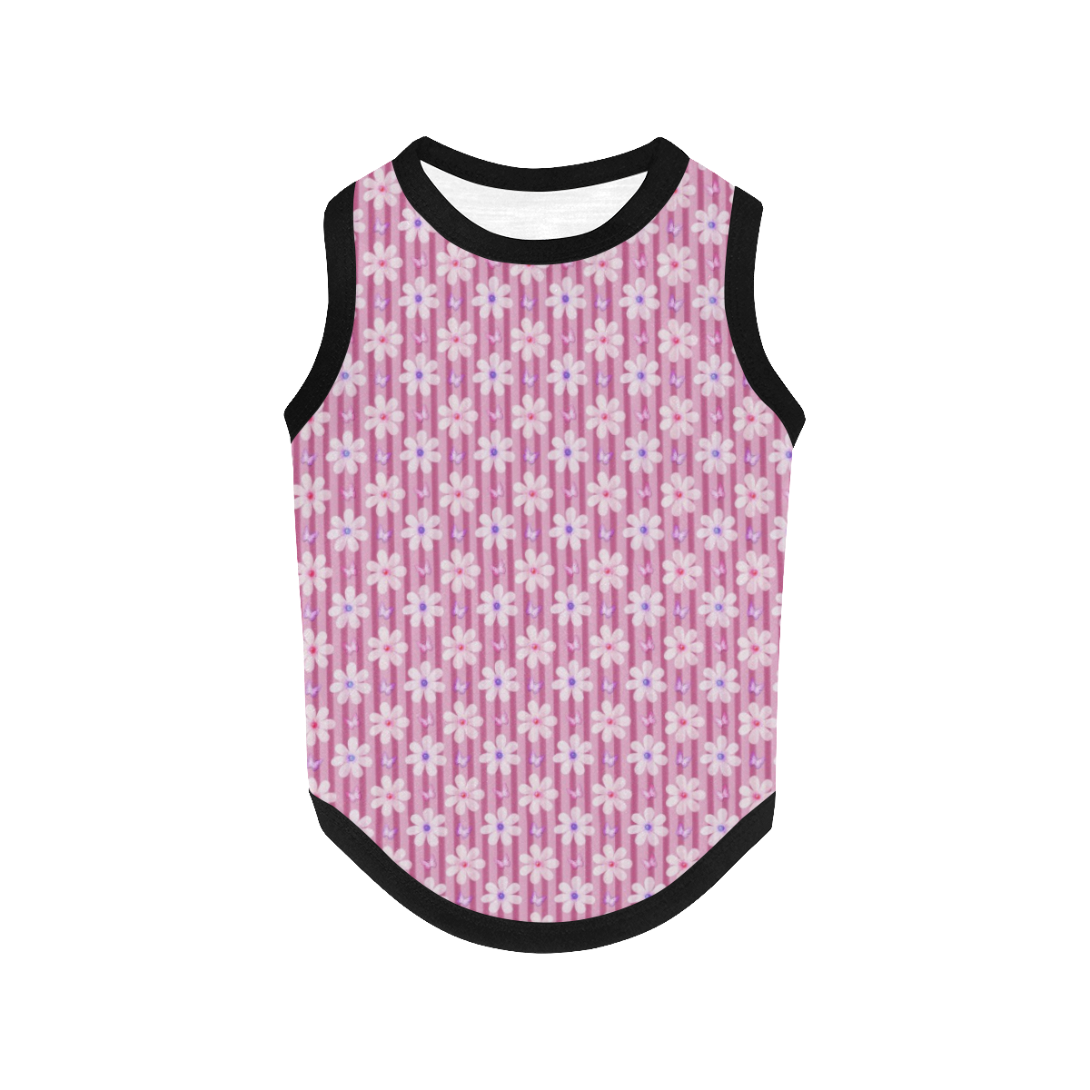 Pretty Pink Flowers All Over Print Pet Tank Top