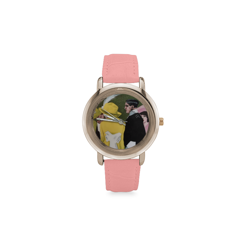 ELEGANCE Women's Rose Gold Leather Strap Watch(Model 201)