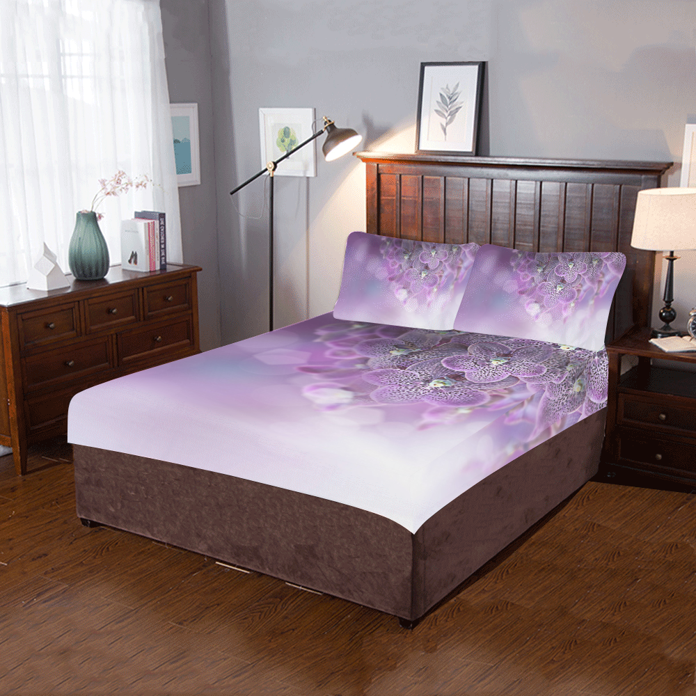violet-orchids 3-Piece Bedding Set