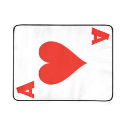 Playing Card Ace of Hearts Beach Mat 78"x 60"
