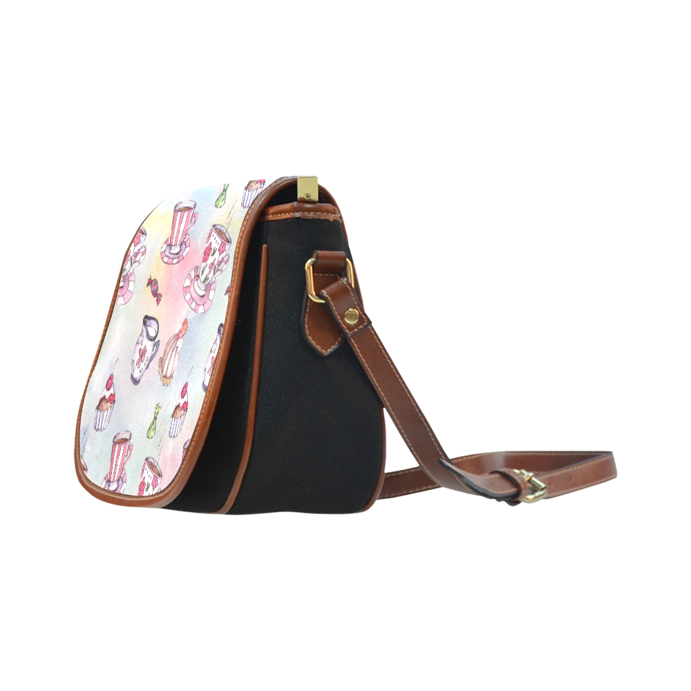 Coffee and sweeets Saddle Bag/Small (Model 1649)(Flap Customization)