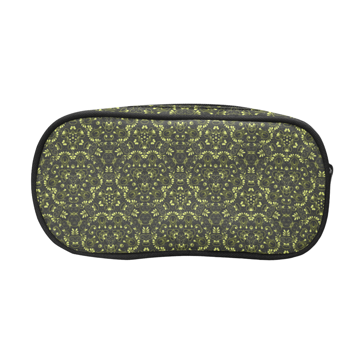 Green vintage pattern on a black background Pencil Pouch/Large (Model 1680)