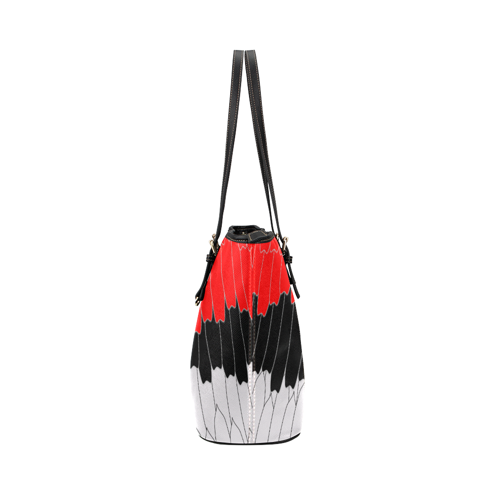 feathers Leather Tote Bag/Small (Model 1651)