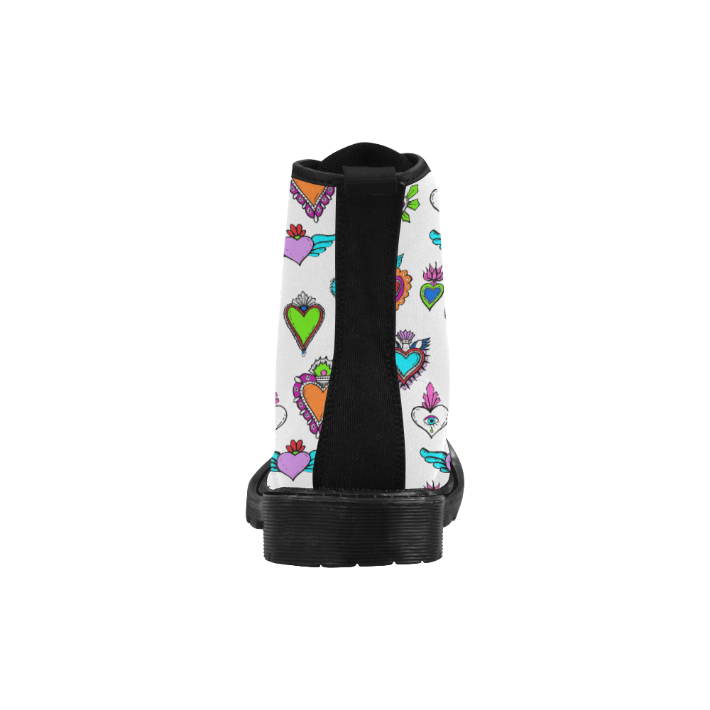 SACRED HEART - EX VOTO - Rainbow Martin Boots for Women (Black) (Model 1203H)