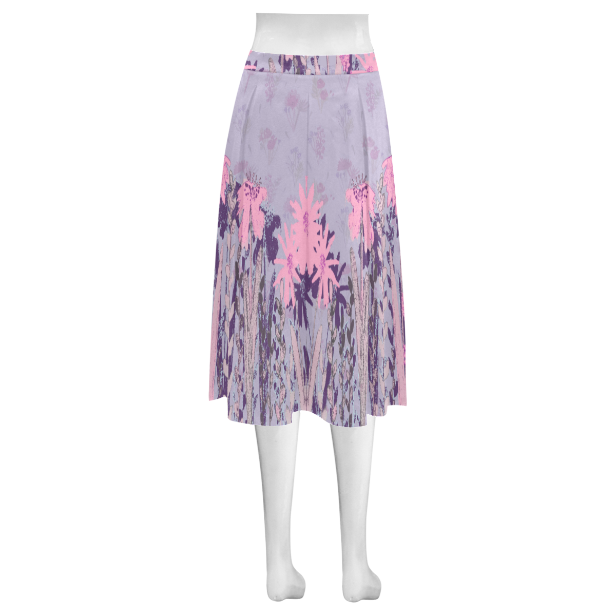 Violet Summer Mnemosyne Women's Crepe Skirt (Model D16)