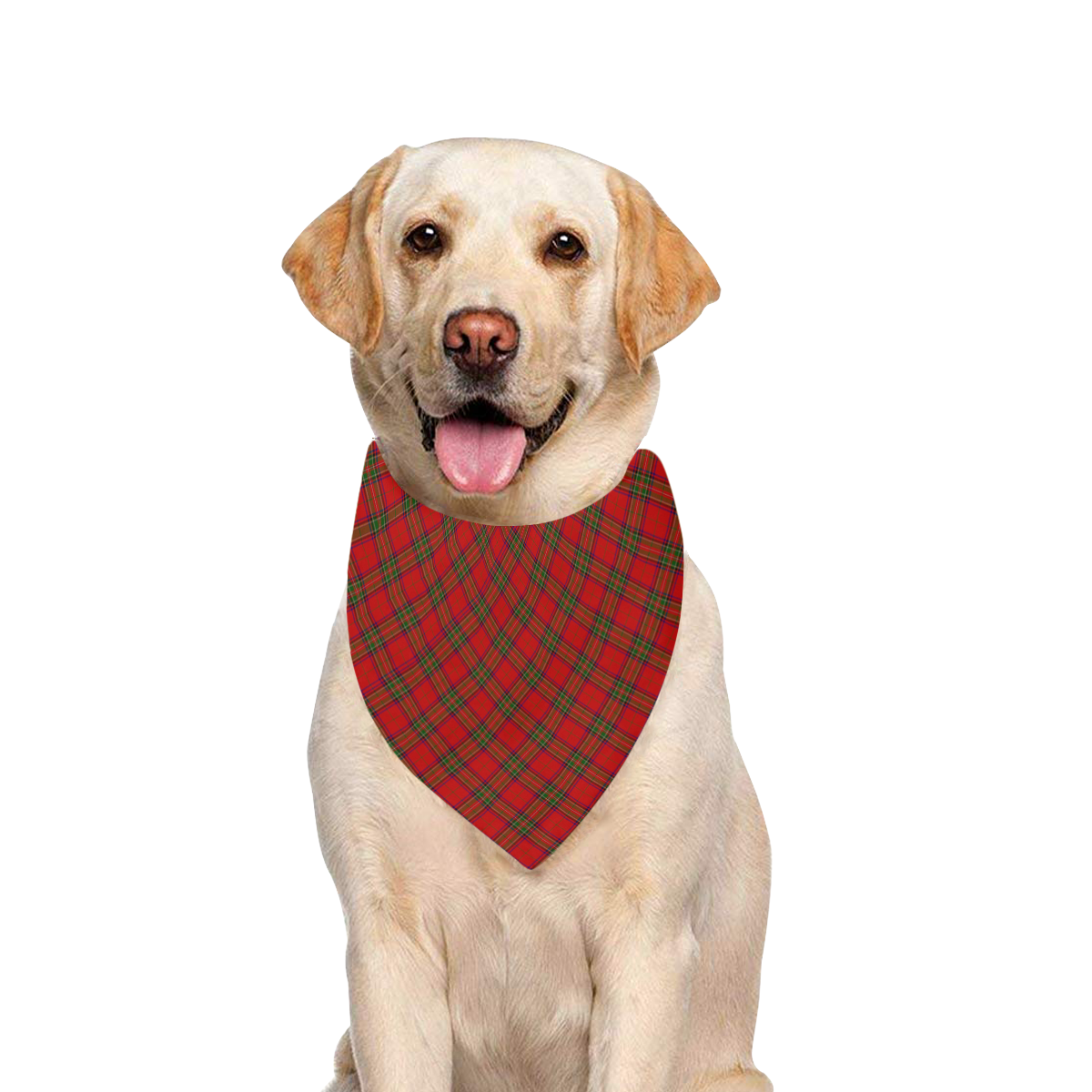 Red Tartan Plaid Pattern Pet Dog Bandana/Large Size