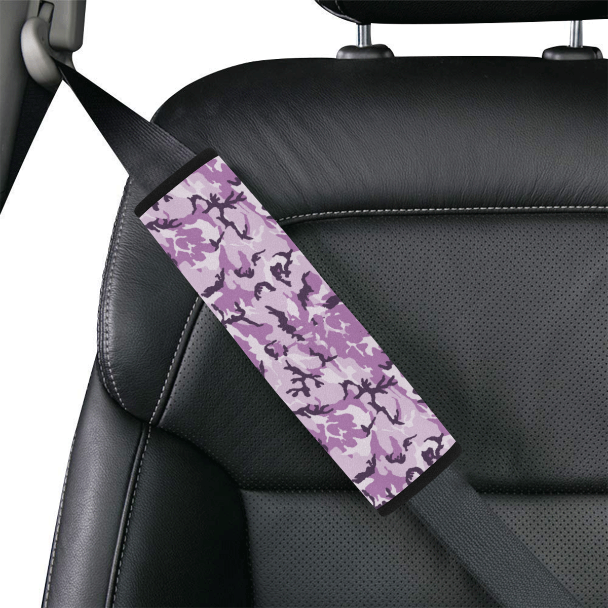 Woodland Pink Purple Camouflage Car Seat Belt Cover 7''x10''