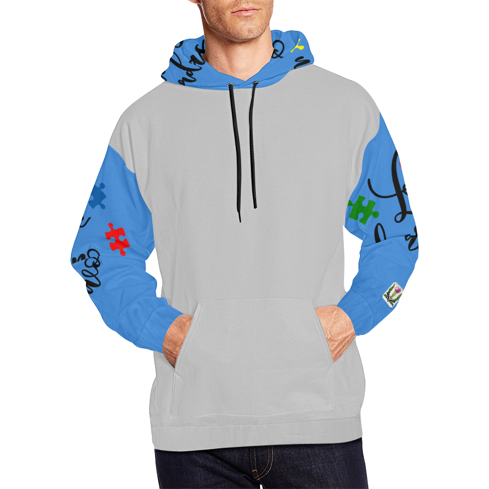 Fairlings Delight's Autism- Love has no words Men's Hoodie 53086K3 All Over Print Hoodie for Men/Large Size (USA Size) (Model H13)