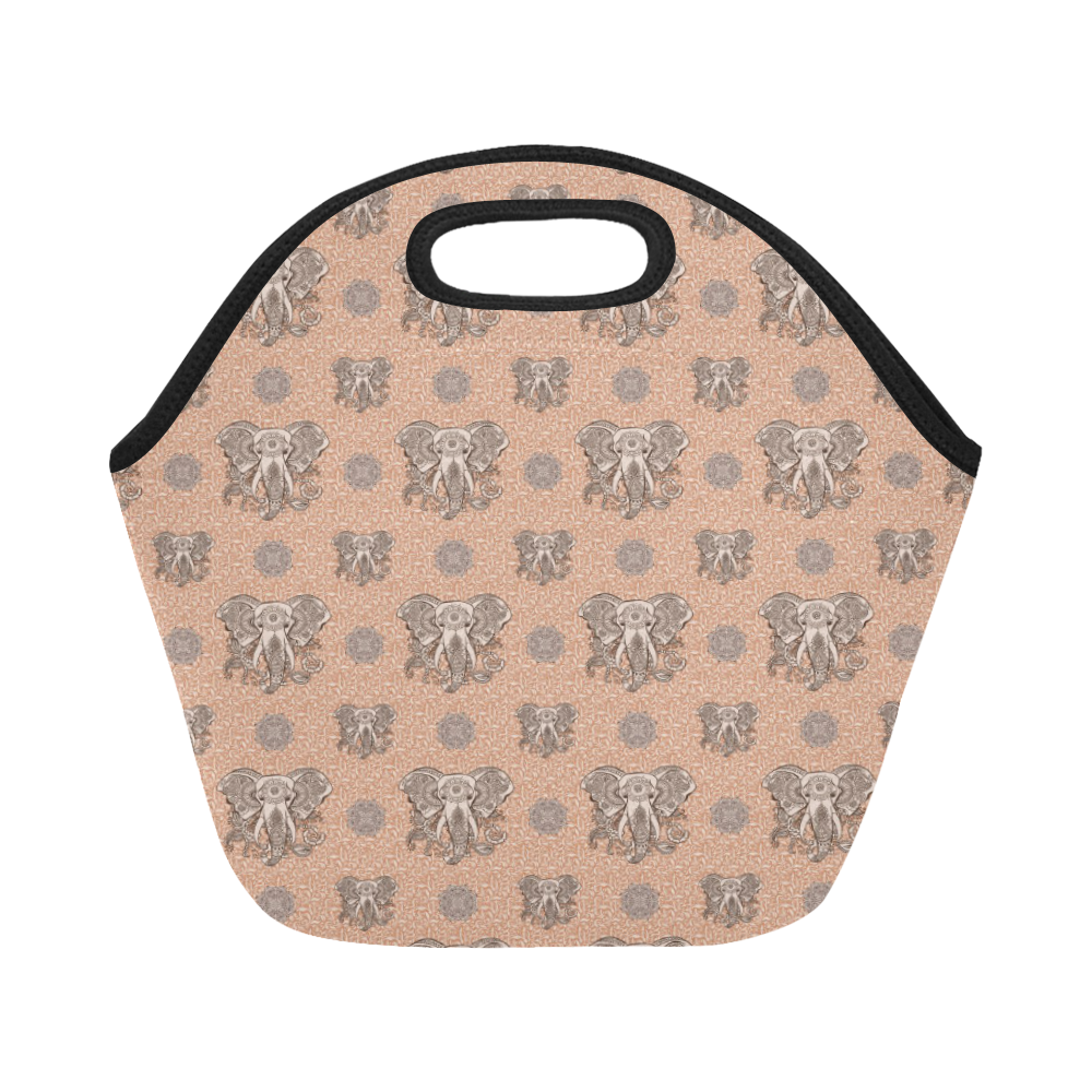Ethnic Elephant Mandala Pattern Neoprene Lunch Bag/Small (Model 1669)