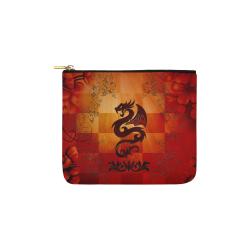 Tribal dragon  on vintage background Carry-All Pouch 6''x5''