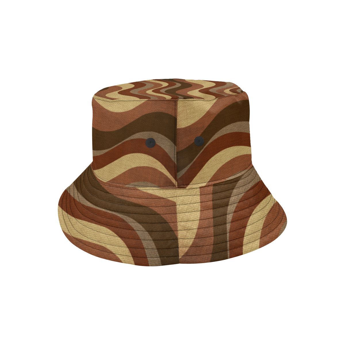 Shades Of Brown Waves All Over Print Bucket Hat