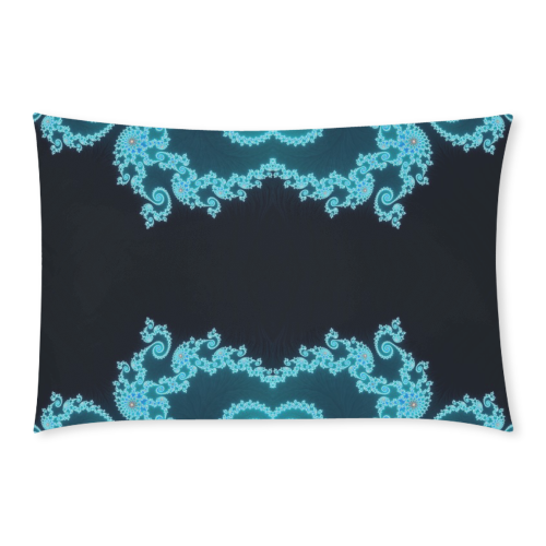 Sky Blue and Black Hearts Lace Fractal Abstract 3-Piece Bedding Set