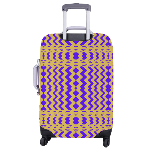 Purple Yellow Modern  Waves Lines Luggage Cover/Large 26"-28"