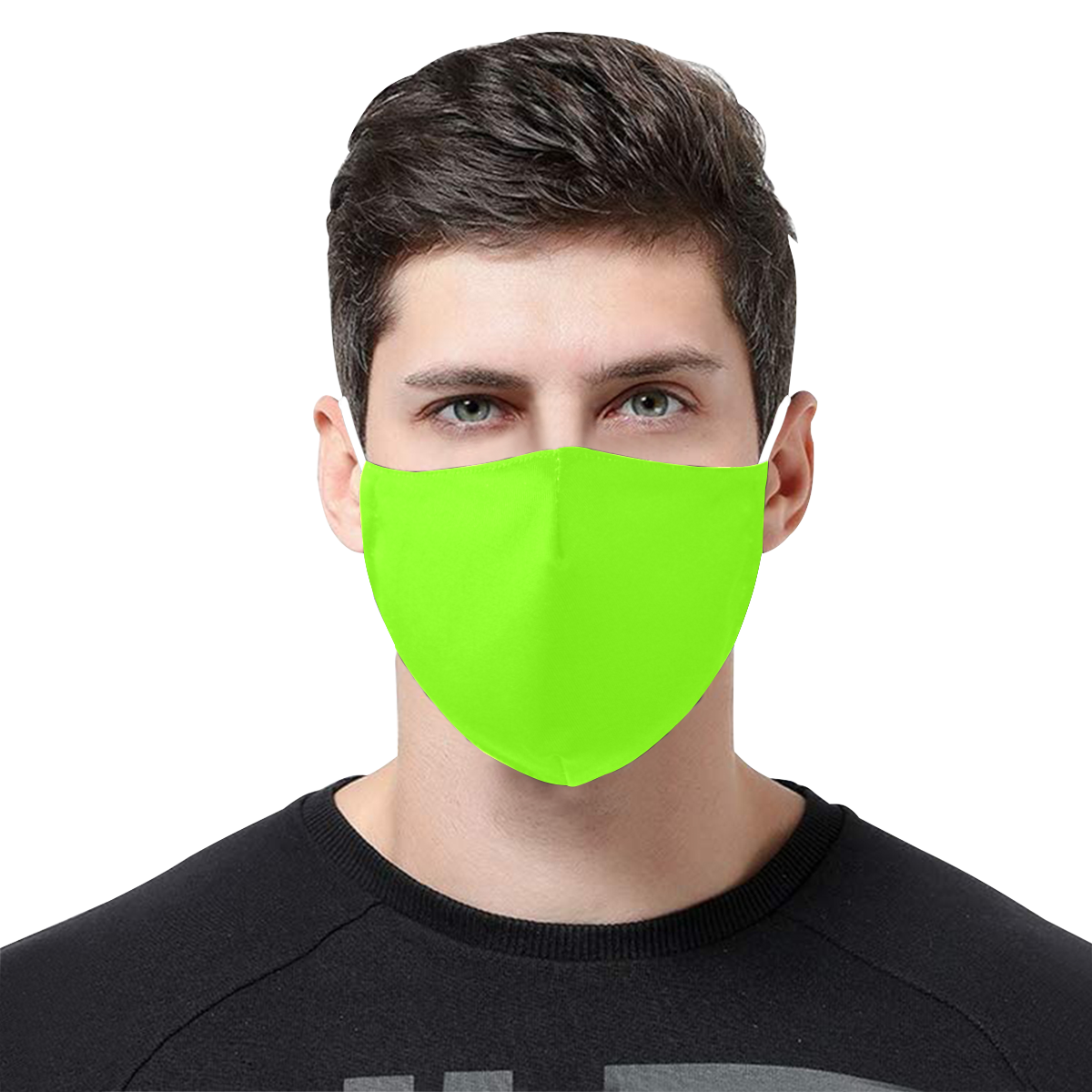 color chartreuse 3D Mouth Mask with Drawstring (15 Filters Included) (Model M04) (Non-medical Products)