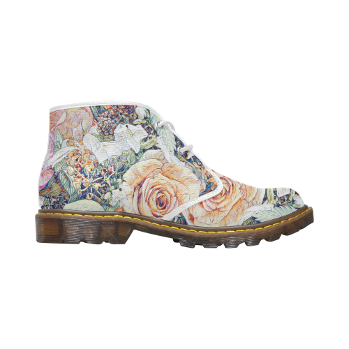 Impression Floral 10191 by JamColors Women's Canvas Chukka Boots (Model 2402-1)