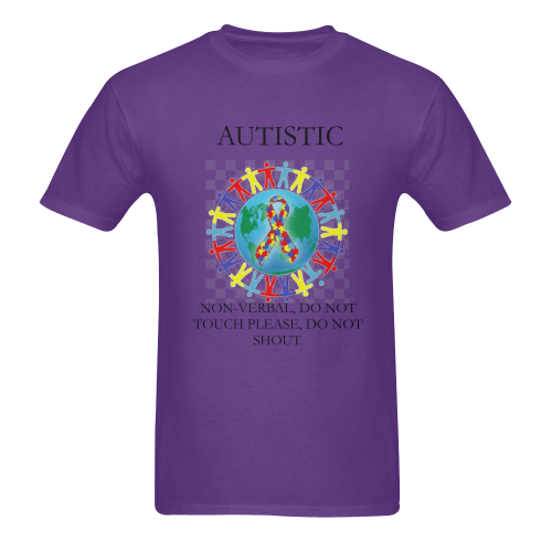 Autism non verbal Men's T-Shirt in USA Size (Two Sides Printing)