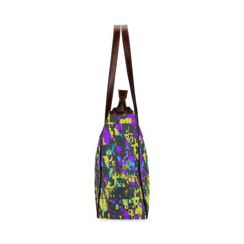 Purple yelllow squares Classic Tote Bag (Model 1644)