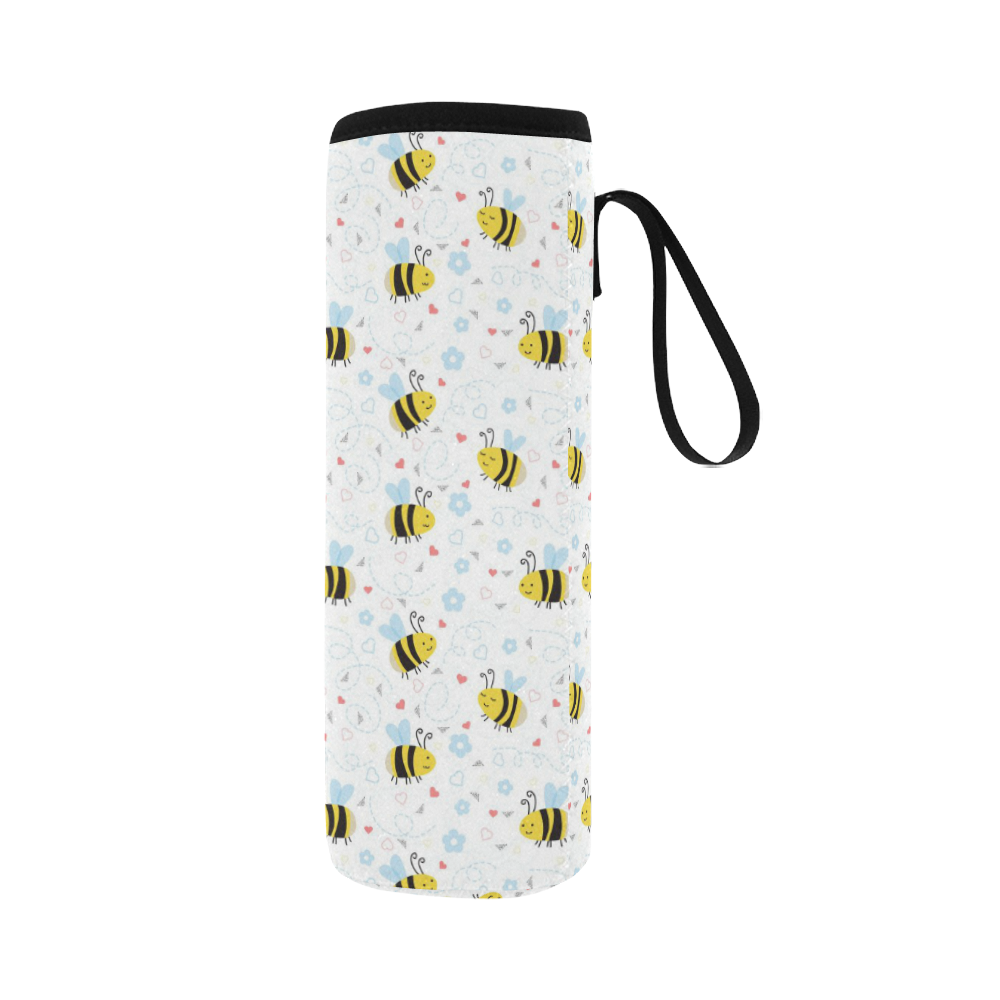 Cute Bee Pattern Neoprene Water Bottle Pouch/Large